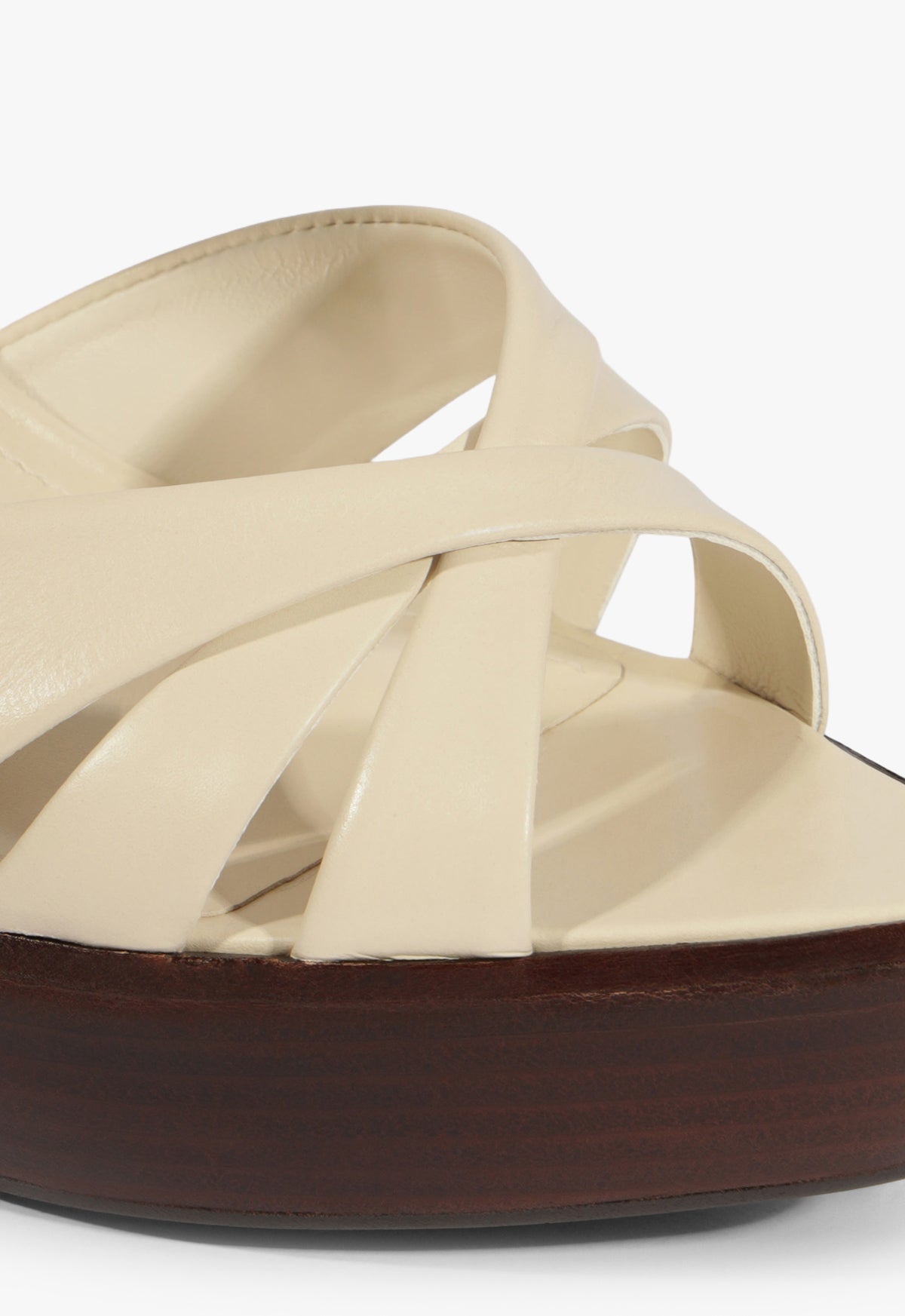Keefa Wood Leather Platform Sandal - Schutz Shoes