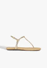Elsha Flat Sandal 5 Gold Metallic - Schutz Shoes