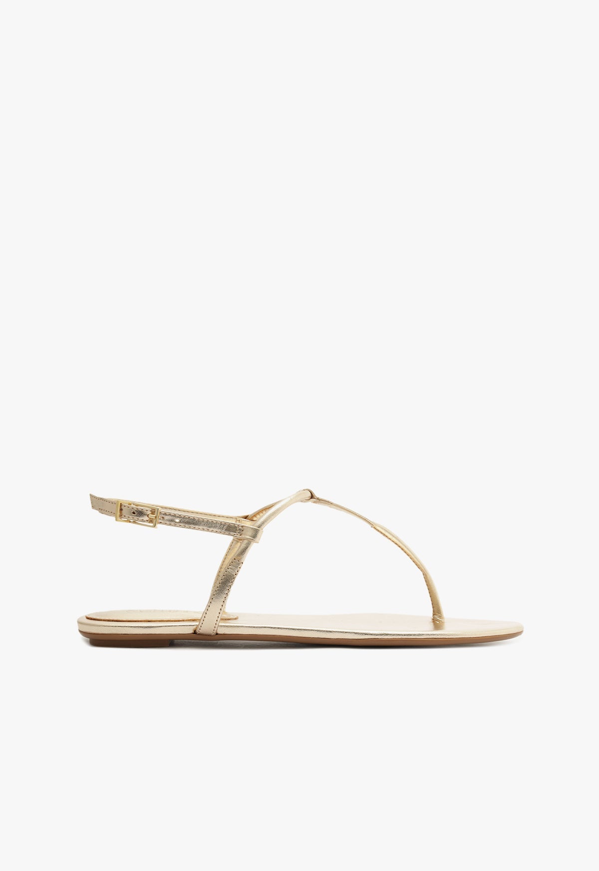 Elsha Flat Sandal 5 Gold Metallic - Schutz Shoes