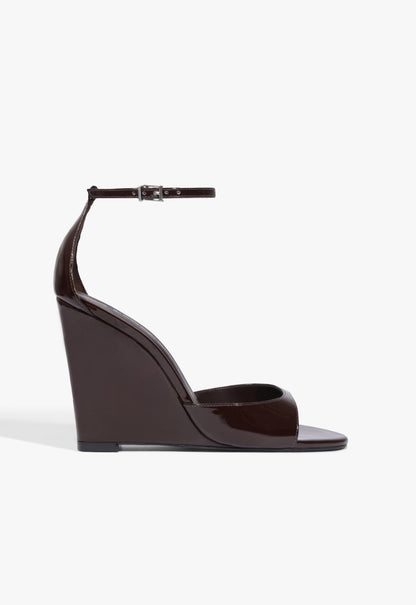 Scarlett Wedge Patent Leather Sandal 5 Maplewood Patent - Schutz Shoes