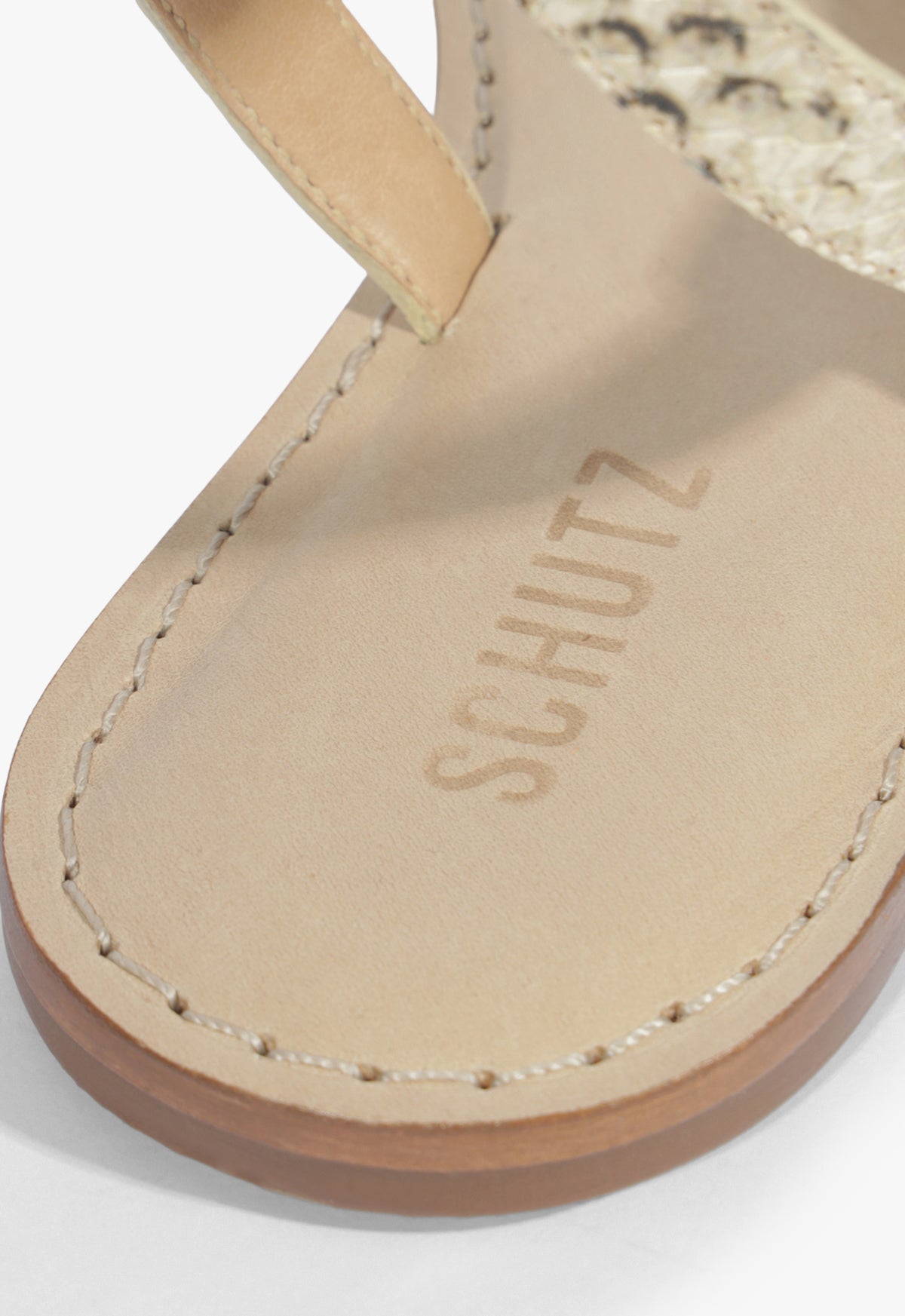 Cleo Snake Print Leather Flat Sandal - Schutz Shoes