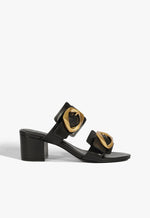 Olga Mid Sandal 5 Black Leather - Schutz Shoes