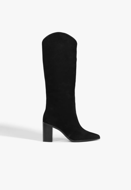 Maryana Block Suede Boot 5 Black Nubuck - Schutz Shoes
