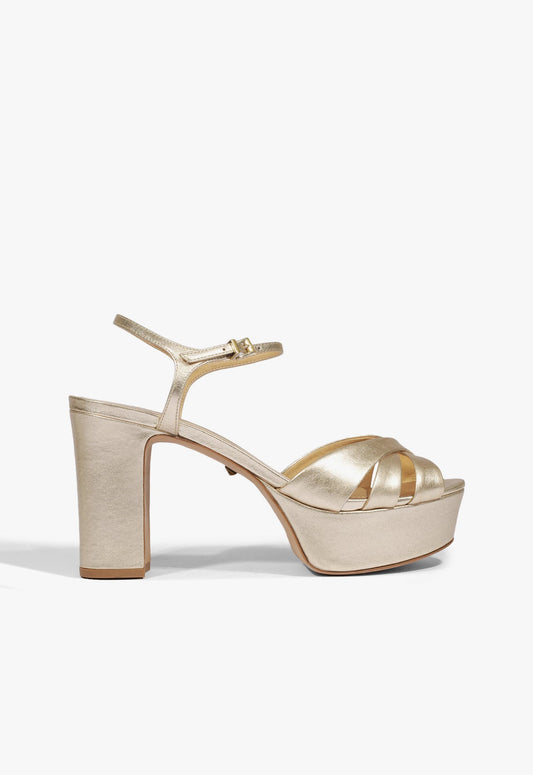 Keefa Sandal 5 Gold Metallic Leather - Schutz Shoes