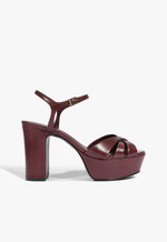 Keefa Leather Platform Sandal 5 Vino Leather - Schutz Shoes