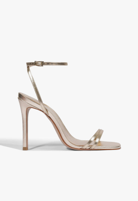 Altina Metallic Sandal 5 Platinum Leather - Schutz Shoes