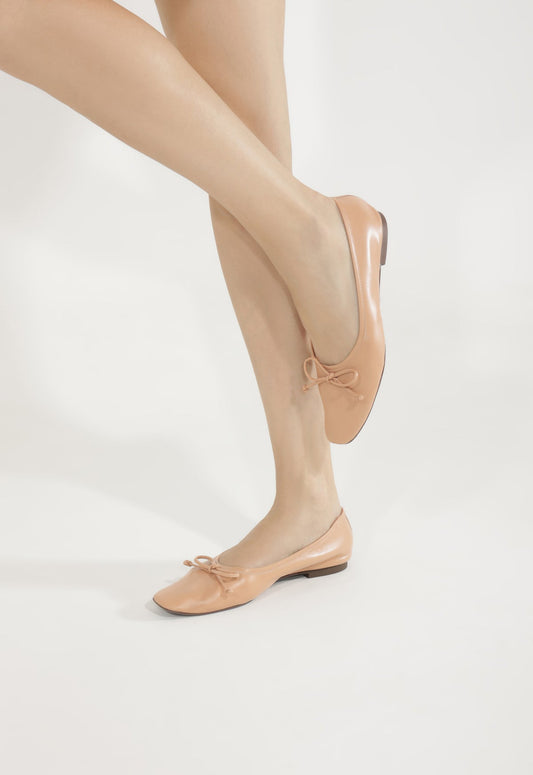 Arissa Beige Leather Ballet Flat - Schutz Shoes