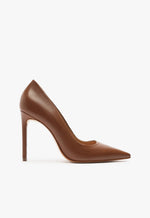 Lou High Stiletto Brown Pump 5 Wood Nappa Leather - Schutz Shoes