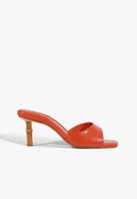 Leena Bamboo Leather Sandal 5 Orange Clay Leather - Schutz Shoes