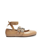 Raika Patent Leather Flat 5 True Beige Patent Leather - Schutz Shoes
