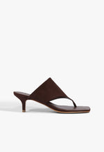 Sage Suede Stiletto Sandal 5 Root Brown Suede - Schutz Shoes