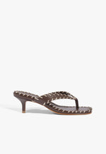 Nayra Leather Thong Sandal 5 Chestnut Brown Leather - Schutz Shoes