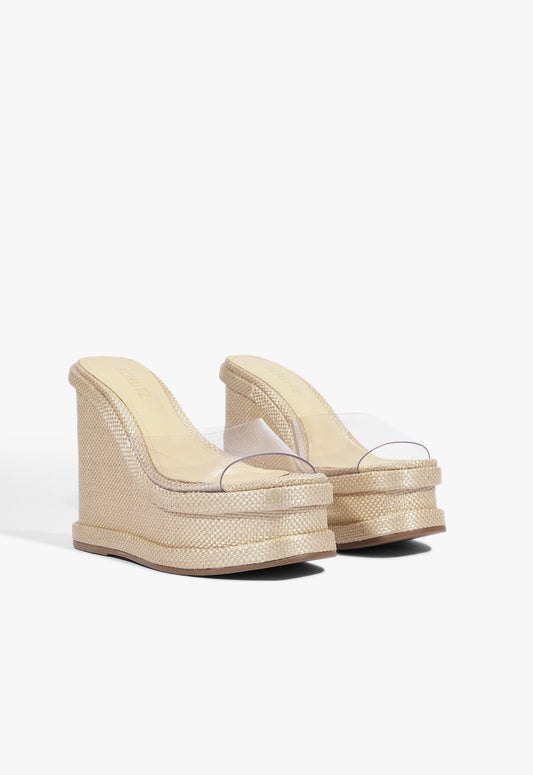 Dalle Vinyl Raffia Wedge Sandal - Schutz Shoes
