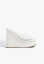 Dalle Vinyl Wedge Sandal 5 White Synthetic - Schutz Shoes