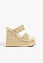 Aberdeen Wedge Sandal 5 Beige Synthetic - Schutz Shoes