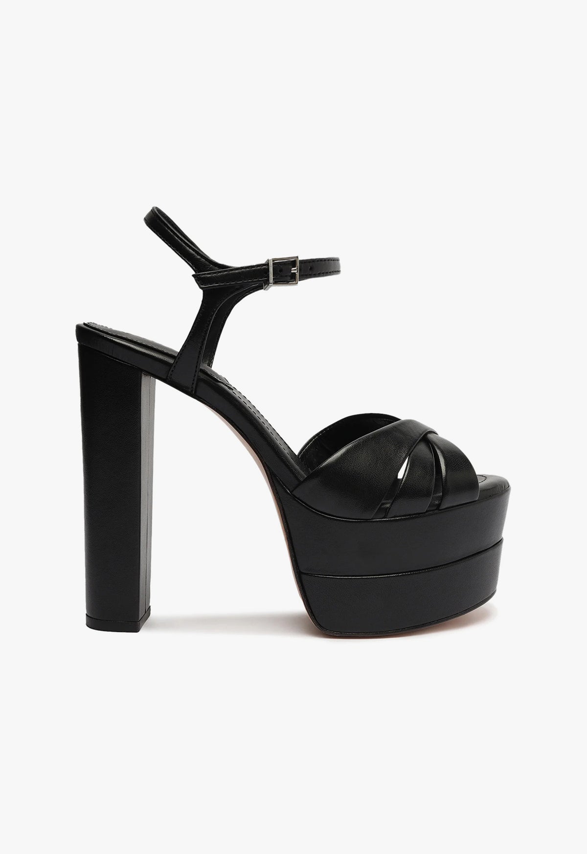 Keefa High Sandal 5 Black Nappa Leather - Schutz Shoes