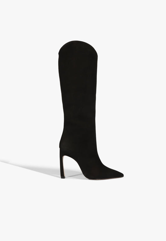 Maryana Sculpt Leather Boot 5 Black Nubuck - Schutz Shoes