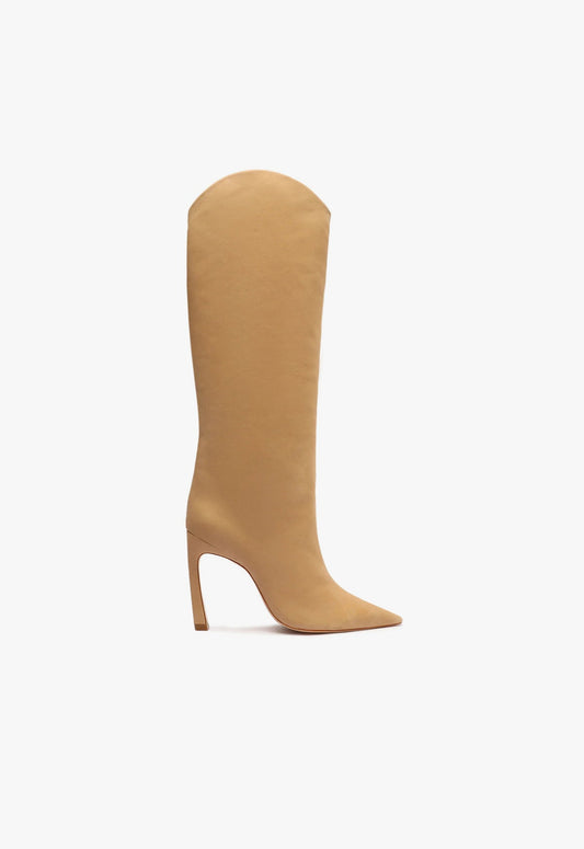 Maryana Sculpt Nubuck Boot 5 Light Beige Nubuck - Schutz Shoes