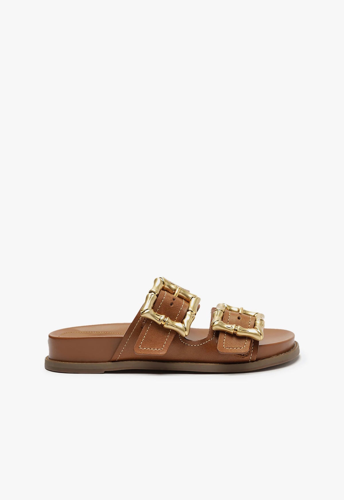 Enola Sporty Leather Sandal 5 New Wood Leather - Schutz Shoes