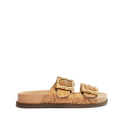 Enola Sporty Cork & Nappa Leather Sandal 5 Beige Cork & Nappa Leather - Schutz Shoes