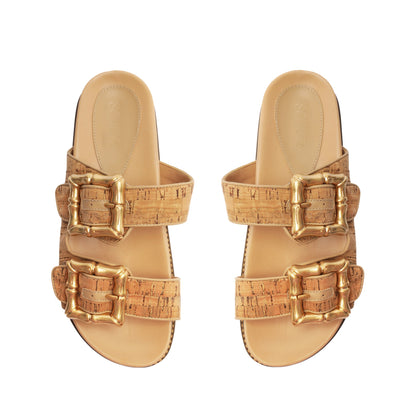 Enola Sporty Cork & Nappa Leather Sandal - Schutz Shoes