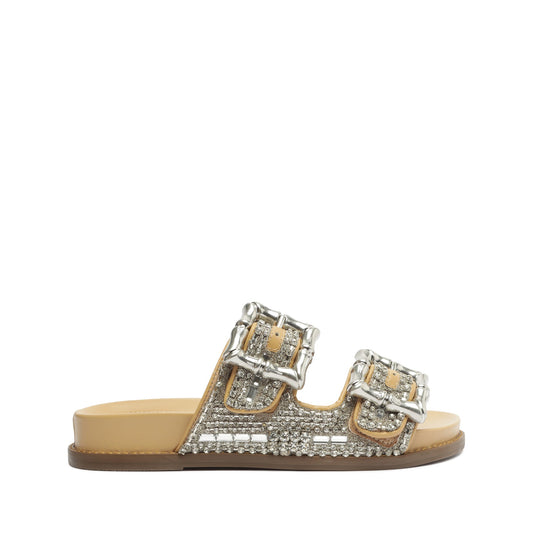 Enola Shine Sporty Leather Sandal 5 Light Wood Nappa Leather - Schutz Shoes