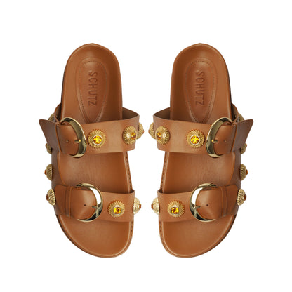 Vivian Sporty Atanado Leather Sandal - Schutz Shoes