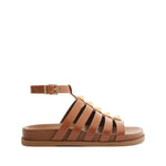 Kyrie Sporty Leather Sandal 5 Brown Atanado Leather - Schutz Shoes