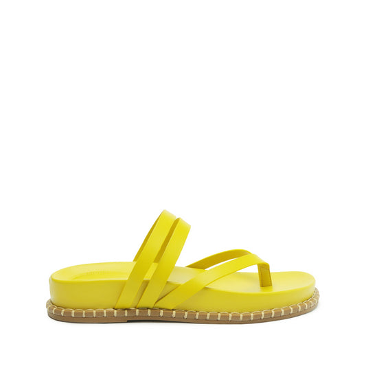 Rania Sporty Leather Sandal 5 Yellow Atanado Leather - Schutz Shoes