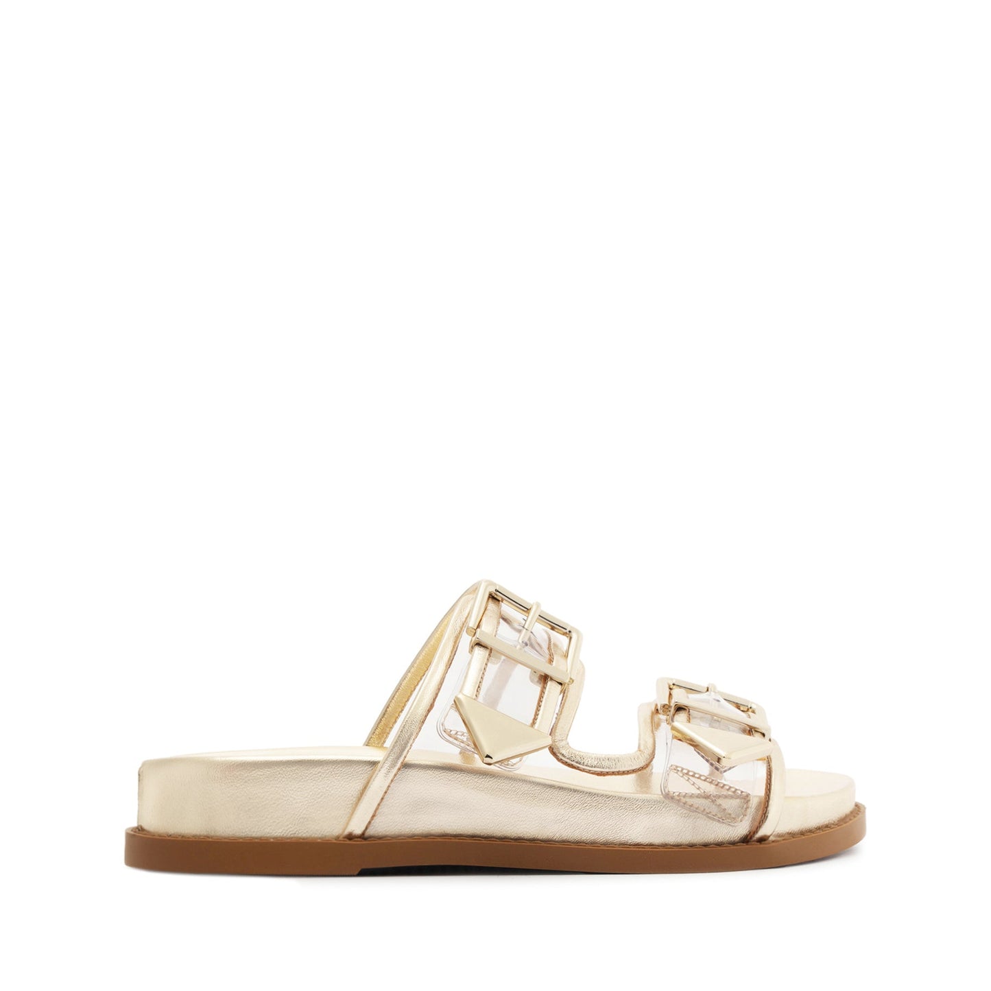 Naomi Sporty Vinyl & Metallic Sandal 5 Gold Vinyl & Metallic Nappa Leather - Schutz Shoes