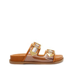Naomi Sporty Vinyl & Metallic Sandal 5 Brown Vinyl - Schutz Shoes