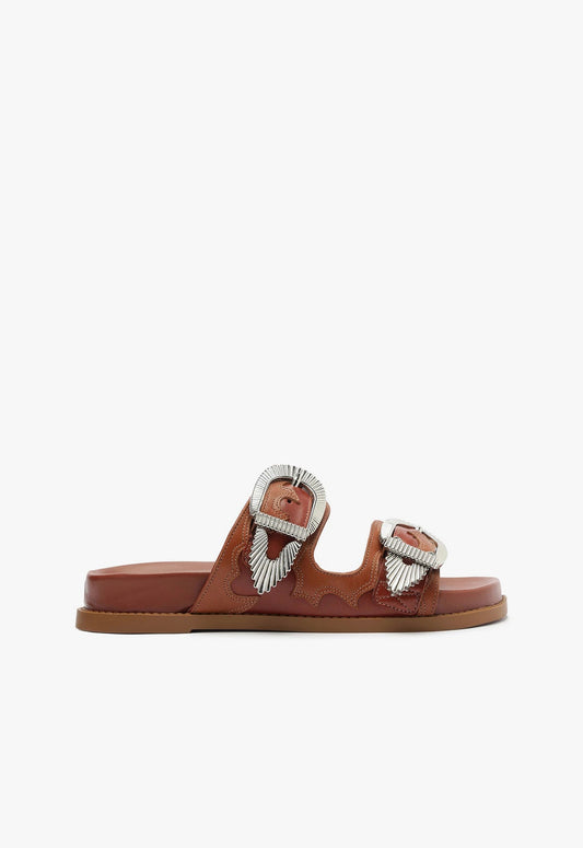Harper Sporty Leather Sandal 5 Brown Atanado Leather - Schutz Shoes
