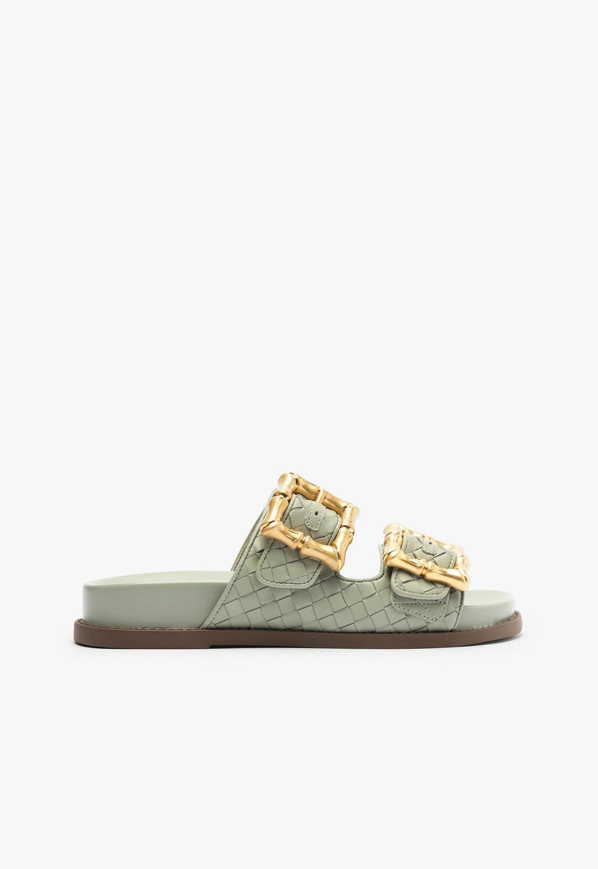 Enola Green Sporty Sandal 5 Green Atanado Leather - Schutz Shoes
