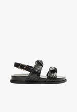 Kareena Knot Sporty Sandal 5 Black Leather - Schutz Shoes