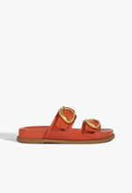 Olga Orange Leather Sporty Sandal 5 Orange Leather - Schutz Shoes