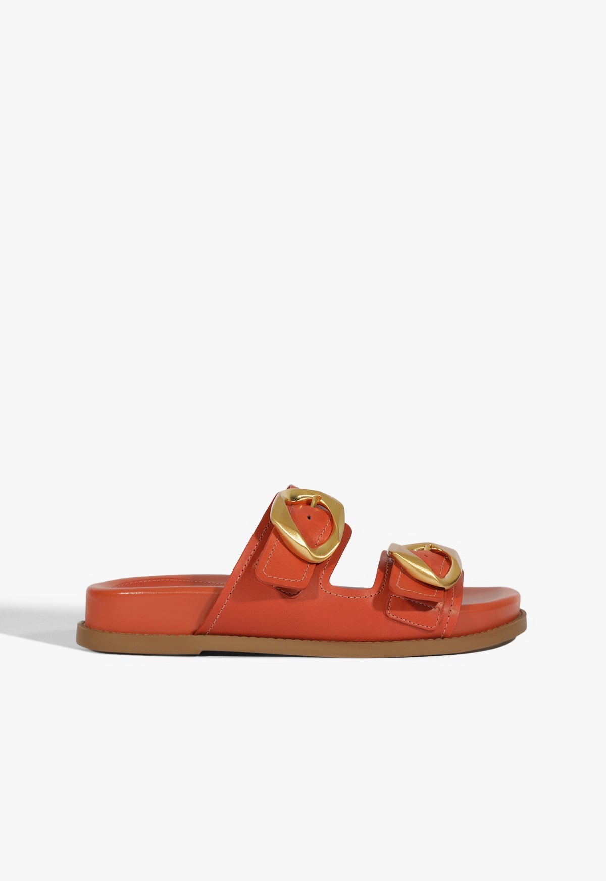 Olga Orange Leather Sporty Sandal 5 Orange Leather - Schutz Shoes