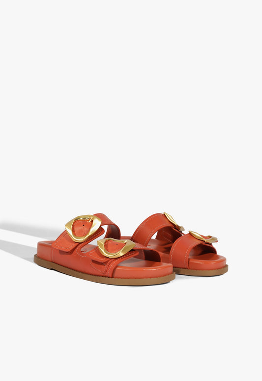 Olga Orange Leather Sporty Sandal - Schutz Shoes