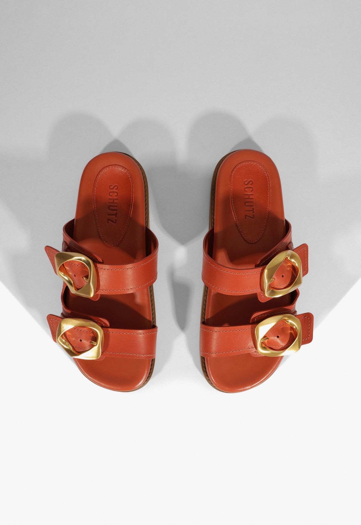 Olga Orange Leather Sporty Sandal - Schutz Shoes