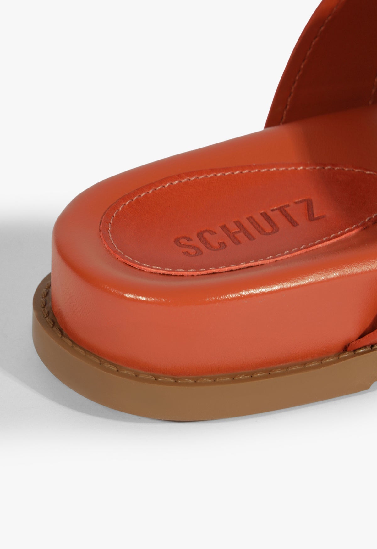 Olga Orange Leather Sporty Sandal - Schutz Shoes