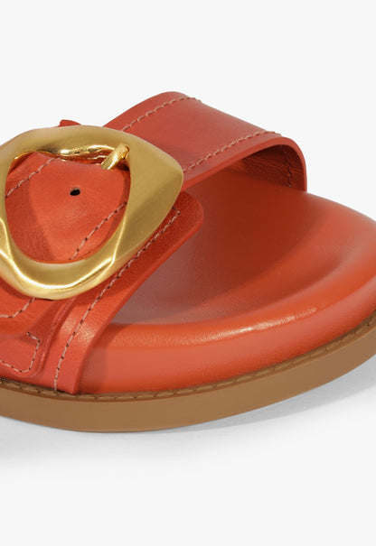 Olga Orange Leather Sporty Sandal - Schutz Shoes