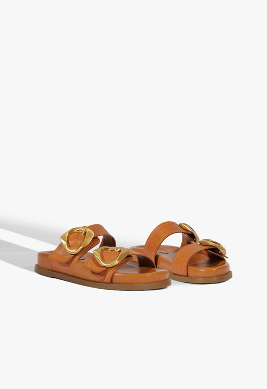 Olga Brown Leather Sporty Sandal - Schutz Shoes