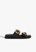 Olga Black Leather Sporty Sandal 5 Black Leather - Schutz Shoes