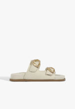 Olga Sporty Leather Sandal 5 White Leather - Schutz Shoes
