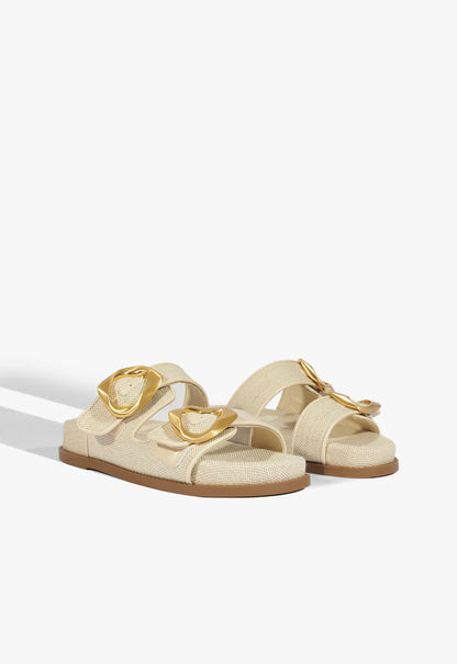 Olga Beige Linen Sporty Sandal - Schutz Shoes