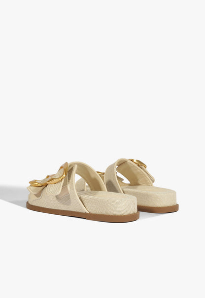 Olga Beige Linen Sporty Sandal - Schutz Shoes