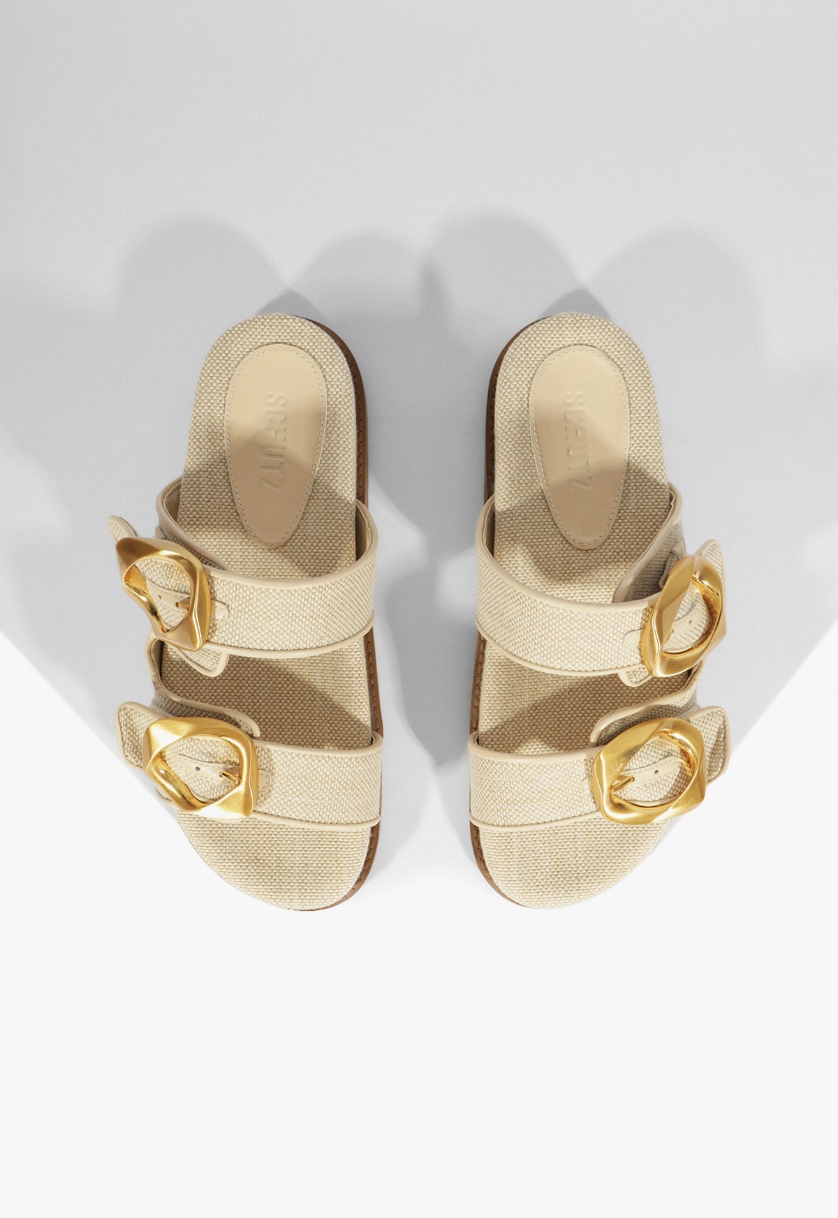 Olga Beige Linen Sporty Sandal - Schutz Shoes