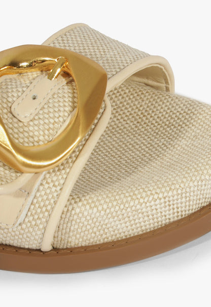 Olga Beige Linen Sporty Sandal - Schutz Shoes