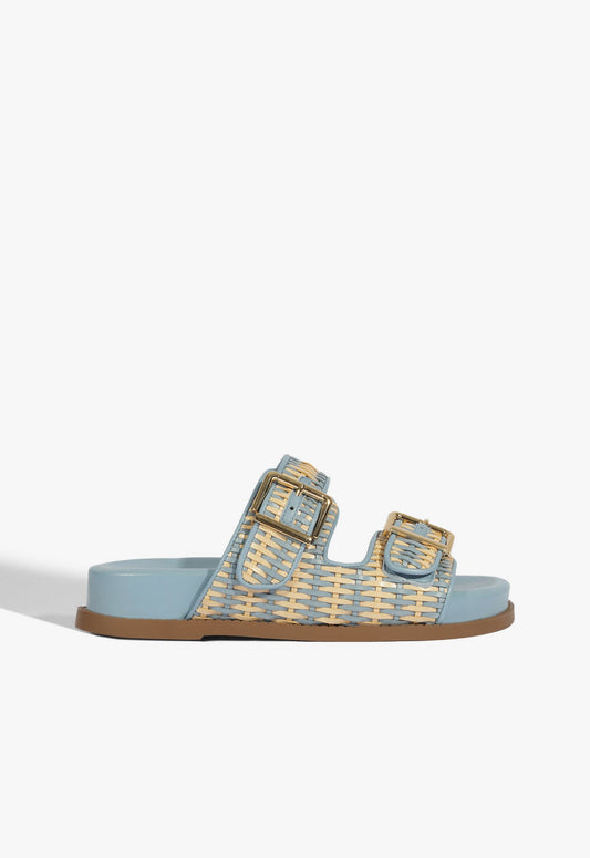 Naomi Raffia Sporty Sandal 5 Blue Synthetic - Schutz Shoes