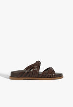 Tara Sporty Leather Sandal 5 Chestnut Brown Leather - Schutz Shoes