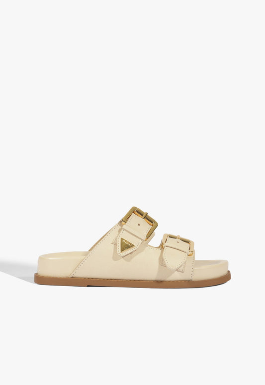 Naomi Leather Sporty Sandal 5 Egg Shell Leather - Schutz Shoes